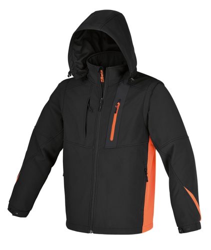Beta 7659N Softshell dzseki levehető kapucnival és ujjakkal, fekete L