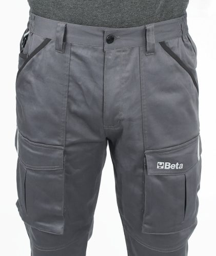 Beta 7930MG Sokzsebes munkanadrág, 100% pamut, szürke XXXL