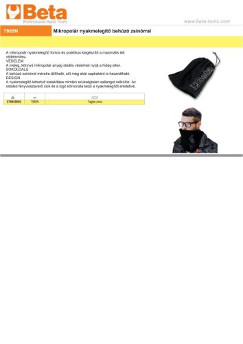 Beta 7985N Mikropolár nyakmelegítő behúzó zsinórral