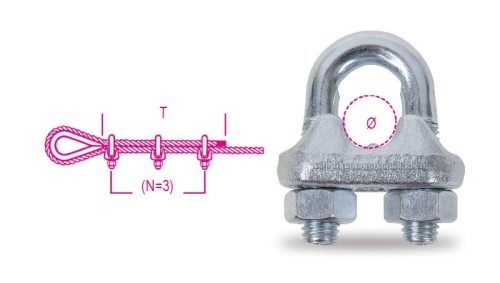 Beta 8016S Szorítókengyel acélból, galvanizált 6mm