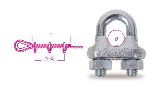 Beta 8016-K Szorítókengyel acélból, galvanizált 8mm