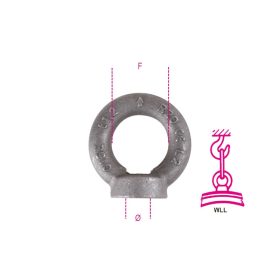 Beta 8042EN-K Emelő gyűrűs anya, fekete M12