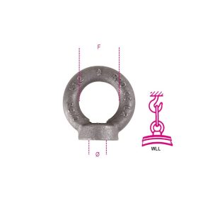 Beta 8042EN-K Emelő gyűrűs anya, fekete M6