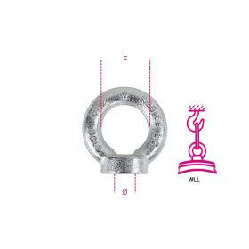 Beta 8042EZ-K Emelő gyűrűs anya, horganyzott M6