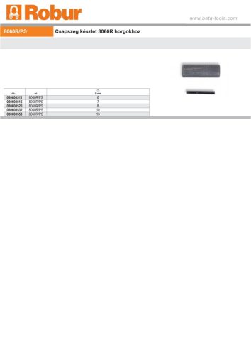Beta 8060R/PS 5,3 Csapszeg készlet 8060R horgokhoz 13mm