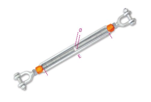 Beta 8109-K Mindkét oldalon kengyeles feszítőszerelvény, horganyzott M12x230mm