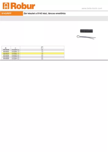 Beta 8143/RPF 1,5 Zár készlet a 8143 kézi, láncos emelőhöz