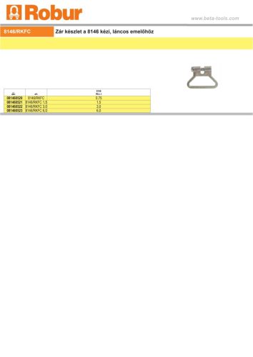 Beta 8146/RKFC Zár készlet a 8146 kézi, láncos emelőhöz 750kg