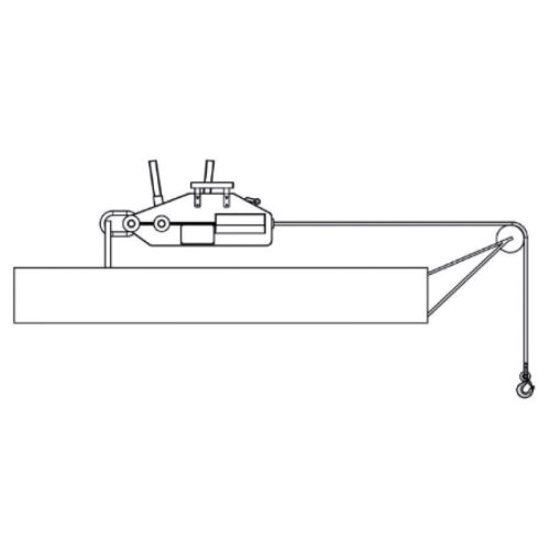Beta 8148 Kézi csörlő, alumíniumötvözet test, csörlőkarral, drótkötéllel és horoggal szállítva 20fm 800kg