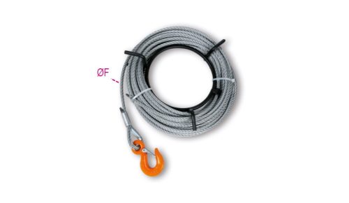 Beta 8148F Galvanizált acélsodrony kötél keresztdarabon nagyszilárdságú horoggal 20fm 1600kg
