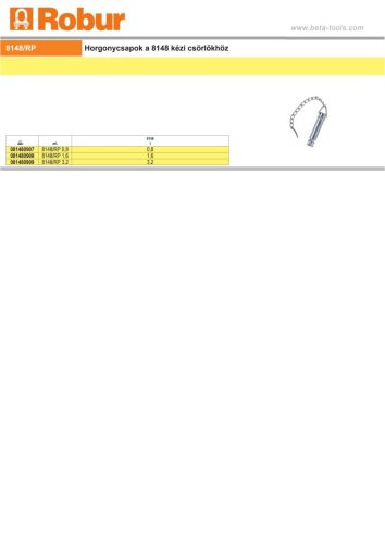 Beta 8148/RP Horgonycsapok a 8148 kézi csörlőkhöz 800kg