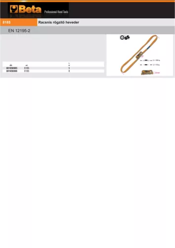 Beta 8185 Racsnis rögzítő heveder 5000mm