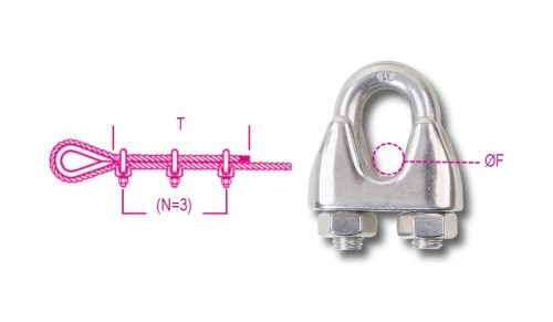 Beta 8216-K Szorítókengyel AISI 316 2mm