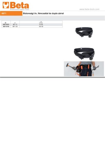 Beta 8871 Biztonsági öv, fémcsattal és dupla zárral 100-135 cm