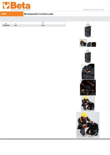 Beta 8883 Munkaeszköz hordozó zsák