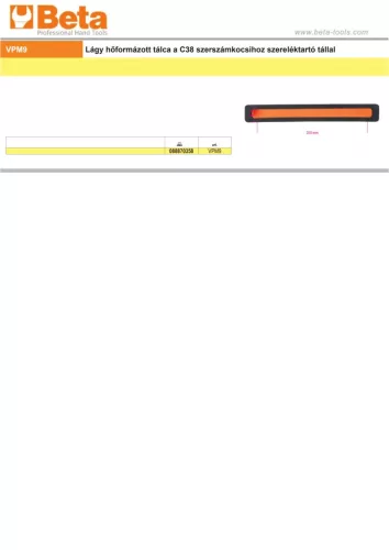 Beta VPM9 Szivacsbetét 310x40mm ÜRES