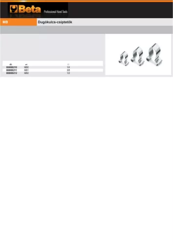 Beta MB0 Dugókulcs-csiptető 1/4"