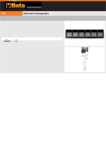 Beta VP6 Hőformált műanyag tálca ÜRES