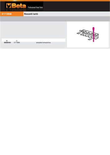 Beta S1719BM tartozékok lemezáruhoz ÜRES