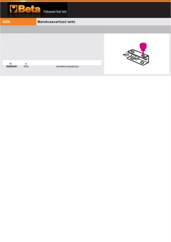 Beta SGN tartozékok lemezáruhoz ÜRES
