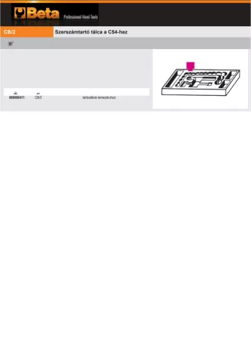Beta CB/2 tartozékok lemezáruhoz ÜRES