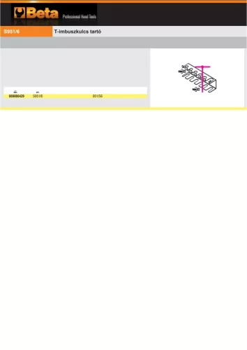 Beta S951/6 T-imbuszkulcs tartó ÜRES