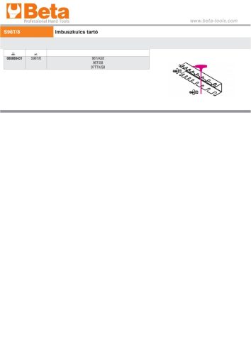 Beta S96T/8 Imbuszkulcs tartó ÜRES