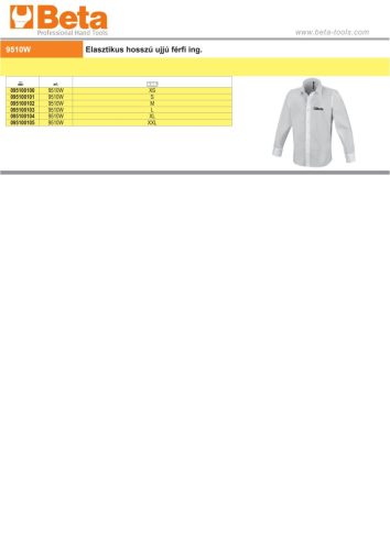 Beta 9510W Elasztikus hosszú ujjú férfi ing S