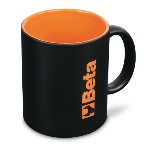Beta 9527T Fekete kerámia bögre lézergravírozott BETA logóval