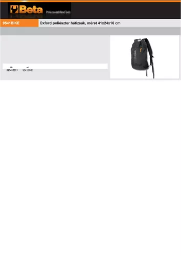 Beta 9541BIKE Oxford poliészter hátizsák, méret 41x24x16 cm