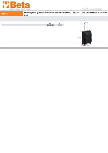 Beta 9544C Keményfalú gurulós bőrönd 4 dupla kerékkel, TSA zár, USB csatlakozó + 3,5 mm jack