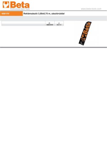 Beta 9561VV Vitorlazászló 4x0,75 m