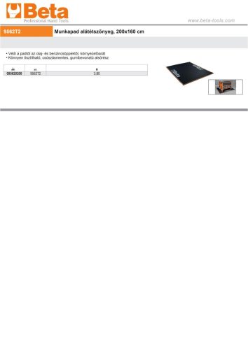 Beta 9562T2 Munkapad alátétszőnyeg, 200x160 cm