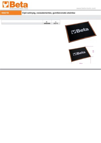 Beta 9562TB Cipő szőnyeg, csúszásmentes, gumibevonatú alsórész