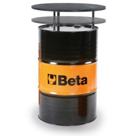   Beta 9565T Lemezacél hordóasztal lakkozott rétegelt nyírfa asztallappal