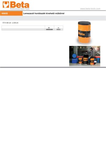 Beta 9565S Lemezacél hordószék kivehető műbőrrel