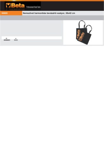 Beta 9569S Nemszövet harmonikás bevásárló szatyor, 38x42 cm
