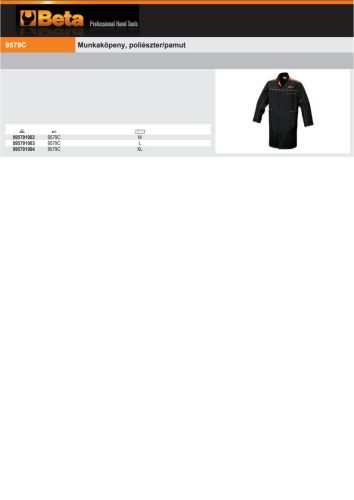 Beta 9579C Munkaköpeny, poliészter/pamut M