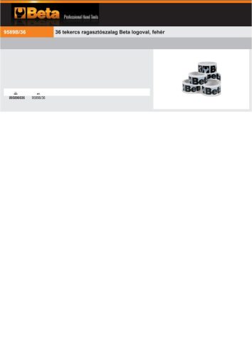 Beta 9589B/36 36 tekercs ragasztószalag logoval, fehér