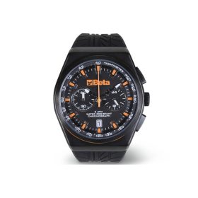   Beta 9593A Kronográf óra, acélházas, vízálló 5 ATM, szilikon szíj