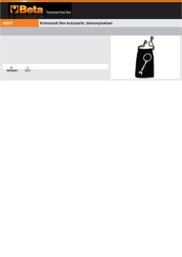 Beta 9595T Krómozott fém kulcstartó, bársonytokban