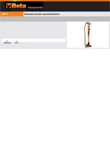 Beta 9597P Oszlopos pumpa nyomásmérővel