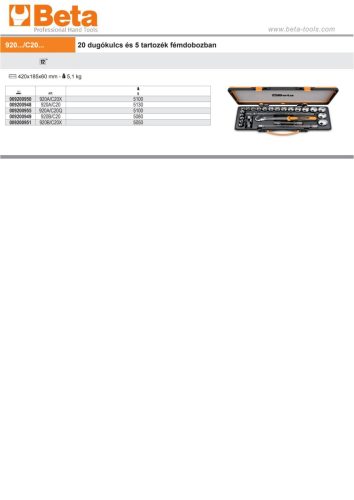 Beta 9899 920C20 Hőformált tálca, ÜRES