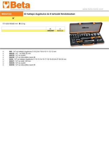 Beta 9899 902A/C22 Hőformált tálca, ÜRES