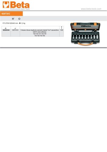 Beta 9899 920TX/C9 Hőformált tálca, ÜRES