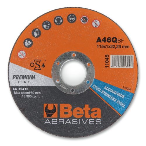 Beta 11046 1,6 VÁGÓKORONG ROZSDAMENTES ACÉLHOZ 125x1,6mm
