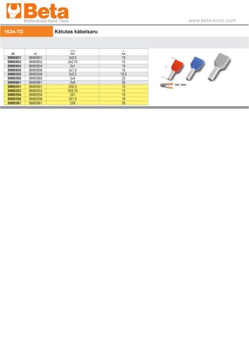Beta BM00661 Kétutas kábelsaru 2x6mm²