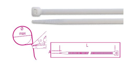 Beta BMB3048 Műanyag kábelkötegelő szalag, natúr 4,8x300mm