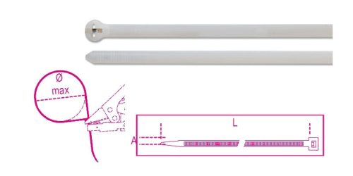 Beta BMBL3776 Acélfogas műanyag kábelkötegelő szalag, natúr 7,6x370mm