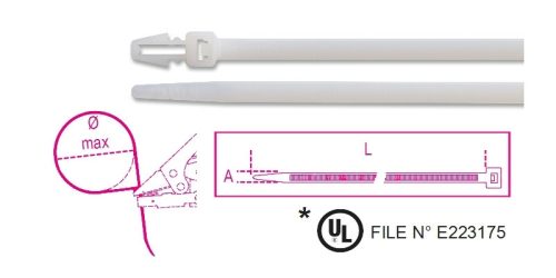 Beta BMBP1536 Befűzős műanyag kábelkötegelő szalag, natúr 3,6x155mm